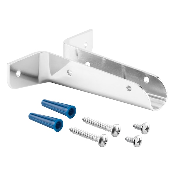 Wing Urinal Bracket, 1-1/4 in. x 6 in., Zamak, Chrome Plated, with Fasteners (Single Pack)